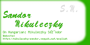 sandor mikuleczky business card